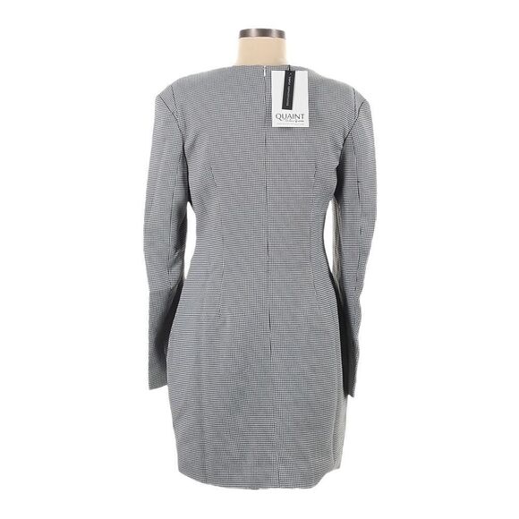 Quaint by Durlana Quantas Noemi Houndstooth Mesh Cutout Crystal Dress 38 NWT US6 - Picture 4 of 11